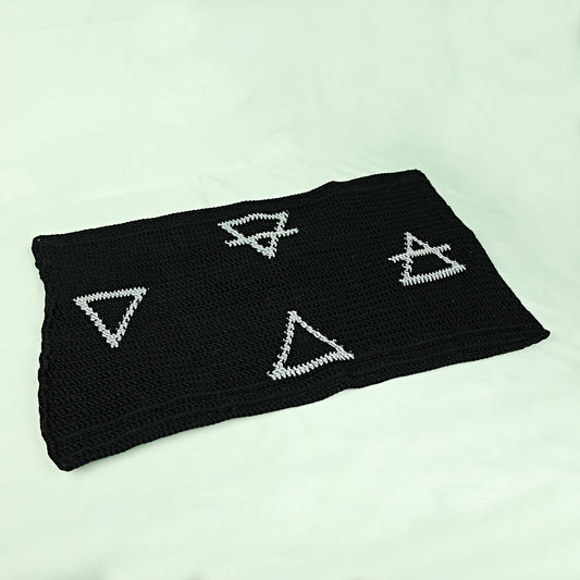Crocheted Elemental Altar Cloth Black